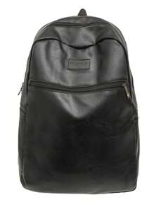 Large Capacity Backpack For Men, Business Commuter Laptop Bag, PU Leather College Student School Bag, Casual Travel Pack Office Bag