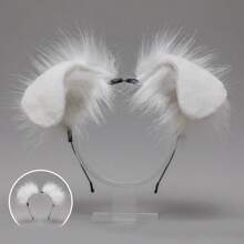 Women Furry Animal Spot Dog Ears Headdress Plush Handmade Headband Anime For Halloween Christmas Cosplay Accessories - Multicolor - View 11