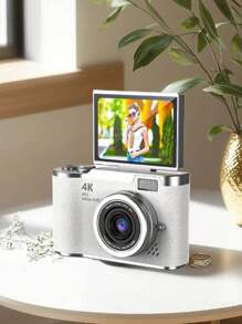 SEREE 4K Clamshell Digital Camera, 48MP Camera, Rechargeable Camera, 2.4-Inch Display Camera, Button Control, Equipped With 32GB Memory Card, The Best Gift For Valentine's Day, A Must-Have Gift For Beginners - Yellow - View 3