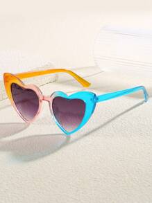 1 pieza Gafas decorativas con forma de corazón y de colores, de estilo europeo y americano para niña