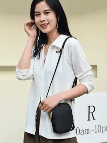 迷你时尚女士斜挎包拉链手机单肩包女士女式多功能手提包手腕包运动钱包 - 彩色 - 查看 7