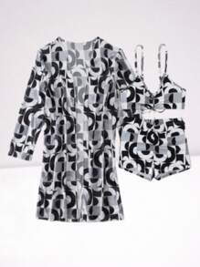 3Pcs/Set Sexy Printed Women's Bikini Swimwear Summer Hot Selling Swimsuits