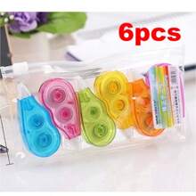 6pcs/Pack High Quality Mini Cute Correction Tape, Bulk For Middle School & Elementary School Students, Korean Style