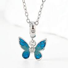 1pc Exquisite Elegant Butterfly Pendant Necklace, Romantic Women Jewelry Gift For Party, Friends, Family Holiday - Butterfly Necklace - View 11