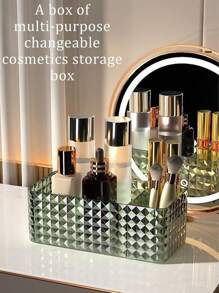 1 szt. Wielofunkcyjny dozownik chusteczek na biurko, plastikowe pudełko do przechowywania chusteczek, organizer na kosmetyki do biżuterii ze wbudowaną sprężyną na chusteczki, pilot zdalnego sterowania, odpowiedni do salonu, gabinetu, stołu jadalnego, sypialni, łazienki, toaletki, biura, niezbędny do organizacji chusteczek i biurka, świetny prezent