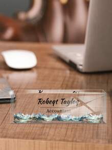 1pc Customizable Acrylic Desktop Nameplate, 20*6*1.5cm, High Transparency, Suitable For Personalizing Name/Text/Font/Color For Teachers, Bosses, Doctors, Managers As Appreciation Gifts, And As Desk Decor For Employees And Students Back To School
