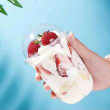 40/30/20/10pcs 250ml/360ml/500ml Round Mousse Cups With Lid, Cake And Party Food Containers, Plastic Containers With Lids Suitable For Desserts, Cakes, Fruits, Living Room, Kitchen And Office, Weddings, Parties, Birthdays, Picnics And Bakeries, Fun And Practical Gifts, Suitable For Halloween Or Christmas Parties