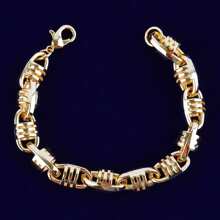 DUBSS 1 Piece Coffee Bean Cuban Link Bracelet For Men Plated Copper Hip Hop Jewelry - Chain - View 20