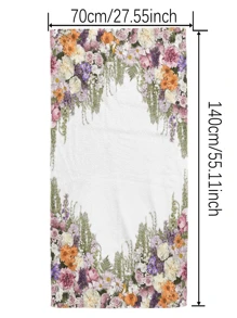 1pc Floral Digitally Printed Beach Towel