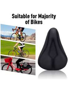 1件装黑色山地自行车座套，带凝胶垫，舒适凝胶自行车座套 - 透气加厚泡沫鞍座，带防滑衬里，适用于山地自行车，黑色