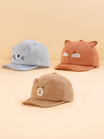 1 件可爱卡通风格软帽檐婴儿棒球帽，时尚百搭，适合 1-2 岁男孩和女孩日常佩戴
