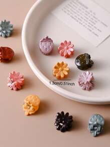 30pcs Cute Daisy & Strawberry Design Mini Hair Clips Princess Hair Accessories For Women