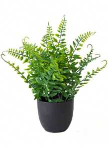 1pc Black Flowerpot Simulation Plants With Small Artificial Plants, Including Indoor Home Decoration, Office, Bathroom And Bedroom Flowerpots, With Plastic Eucalyptus And Miniature Wheat Grass Plants, Which Are Very Suitable For Indoor Desk Artificial Plant Decoration, Valentine's Day And Gifts Birthday Graduation