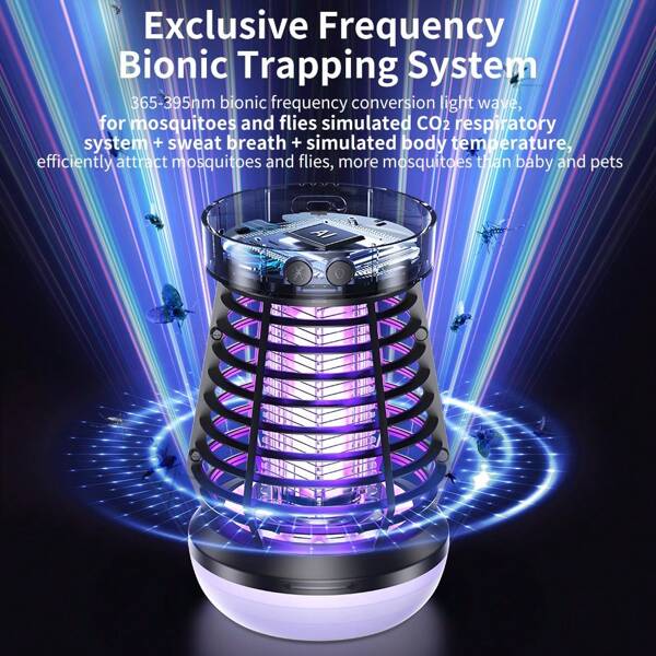 إضاءة خيام كهربائية، قاتل البعوض الكهربائي المحمول يُشحن عبر USB، 2 في 1 مبيد حشري - ل-لاستخدام الداخلي والخارجي، قاتل البعوض+وضع إضاءة الخيام - يقتل الفراشات والدبابير والبعوض وما إلى ذلك، قاتل البعوض والإضاءة القابلة للشحن، 2000 فولت مصيدة حشرات بالأشعة فوق البنفسجية، قاذف ضوء 395 نانومتر وجذب حشرات 720 درجة، ل-لاستخدام الداخلي والخارجي، تغطية 300 قدم مربع
