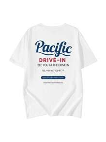 女士夏季休闲宽松百搭白色字母印花短袖T恤 - 白色 - 查看 5