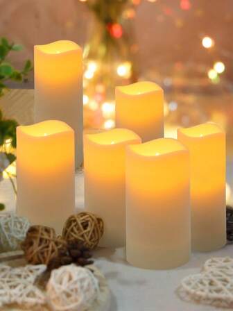 4/12支装防水LED蜡烛，带遥控器和定时器，户外闪烁无焰蜡烛，电池供电，逼真柱状蜡烛，适用于婚礼、万圣节、圣诞节、情人节、派对、家居装饰，营造温暖烛光