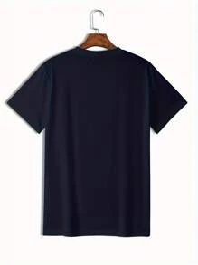 5-Piece Men's Casual Round Neck T-Shirt, 100% Cotton Classic Versatile Solid Color T-Shirt Set - 2黑/2藍/灰 - 查看 6