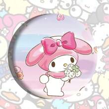 Sanrio 1 pièce Insigne à bulles des personnages Sanrio, broche dessin animé en alliage d'étain de 5,8 cm, accessoire