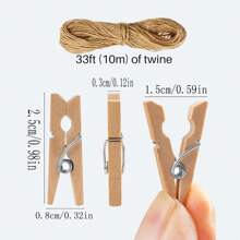 Mini pinces à linge, petites pinces à linge en bois avec de la ficelle de jute, pinces à linge, pinces à linge pour photos, artisanat, projets DIY