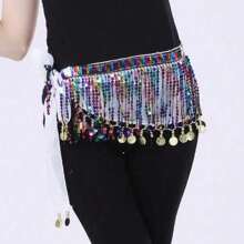 Belly Dance Belt Costumes Sequins Tassel Belly Dance Hip Scarf For Women Belly Dancing Belts Indain Colors Belt - Multicolor - View 8