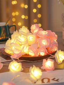 Rose Flower LED String Lights, Indoor Proposal Atmosphere Lights, Birthday Decor, Girls Room Decorative Lighting