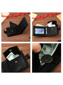 1pc Personalized Short Men's Wallet, Custom Name Printing, Business Casual Multi-Card Slot Credit Card Holder Bifold Wallet, Large Capacity For Dad, Grandpa, Brother, Friend, Family, Suitable For Father's Day, Birthday, Anniversary, Teacher's Day Gift - Black - View 6