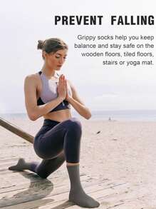 Pilates Non-Slip Socks, Women Pilates Grip Socks, Yoga And Exercise Grip Socks, In Black, White And Pink, Women Colorful Yoga Socks, Pilates Sticky Socks With Traction And Breathability, Suitable For Ballet And Yoga, Washable, Breathable, Soft, Multiple Styles And Colors Available - Multicolor - View 4