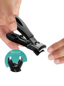 YUANDU Thick Toenail Clipper For Elderly, Angled Head Long Handle Toe Nail Clippers, Suitable For Seniors, Wide Opening Jaws, Heavy Duty Big Thumb Nail Trimmer, Black