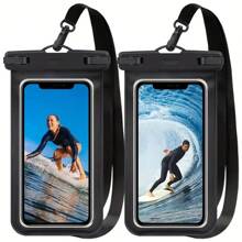 1 件装 7 英寸 Ryweavou 防水手机袋，黑色，PVC，完全防水，兼容 Iphone 16 Pro 15 14 13 12 Pro Max 11 XS Plus Galaxy 手机，适合新年海滩探险、潜水、游泳、浮潜 - 彩色 - 查看 2