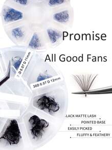 360/500/560 Lash Clusters, 20D/30D Pre-Made Fluffy Lash Extensions, Mixed Tray Pre-Made Lash Clusters, C/D Curl, 0.07mm Thickness, 8-15mm Mixed Length Pre-Made Lash Clusters, Handmade Pointed Loose Lash Clusters, Thin Base (20D/30D -0.07mm C/D, 8-15mm) - D - View 4