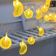 1pc 30 LED 4.5M Orange Lemon Shape Decorative Lights For Bedroom, Party, All Season Decor, Stairwell Handrail, Window Curtain - Warm White - View 4
