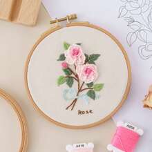 1 Set Hand-Embroidery DIY Craft Kit, Beginner Embroidery Materials Package For Making Small Embroidered Items As Gift For Mother, Friend, Embroidery Decoration For Clothing, Bags, Hats
