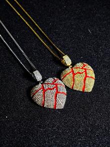 45/50cm Cuban Chain Necklace For Women With Heart Pendant, Fashion Gift Suitable For Daily Wear