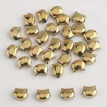 30 piezas de cuentas de cristal de vidrio electrochapado con forma de cabeza de gato de 8*10mm, cuentas espaciadoras para hacer pulseras, collares, cadenas de teléfono, decoración para ropa y zapatos