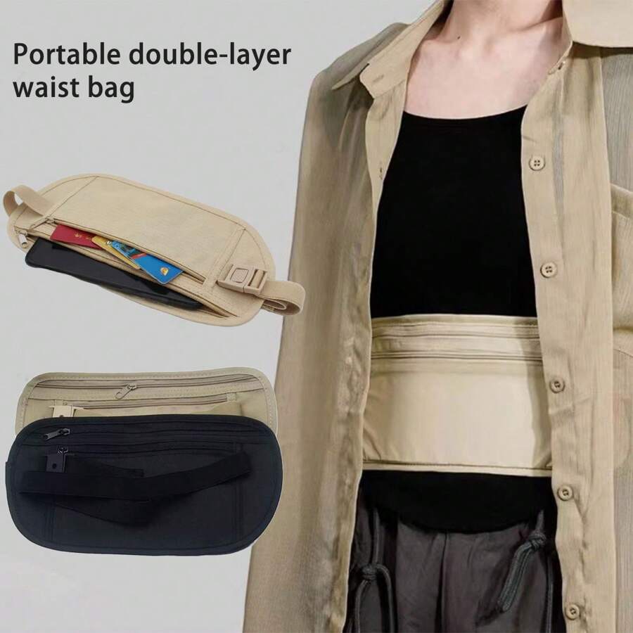 隐形腰包钱包护照夹旅行防盗腰包男女通用多功能超薄钱包女士钱包钱袋