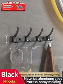 1 buc. Cârlig de haine montat pe perete la modă - aluminiu rezistent la rugină, 4/5/6/7 cârlige, potrivit pentru haine și pălării din dormitor, organizare ușoară și decorare elegantă a camerei, decorare dormitor, cârlig practic, decor baie acasă, organizator baie, decor de toamnă, înapoi la școală