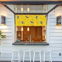 1 pièce/2 pièces Rideaux transparents décoratifs à imprimé cellulaire et abeille jaune 52 po * 18 po, 26 po * 36 po Jeu de rideaux style campagnard avec passants Style campagnard Thème animal Quatre saisons Cuisine Café Salon Chambre à coucher Décoration d'intérieur - Jaune citron - Voir 10