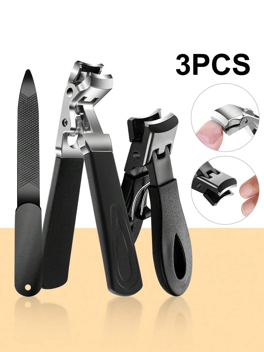 YUANDU Thick Toenail Clipper For Elderly, Angled Head Long Handle Toe Nail Clippers, Suitable For Seniors, Wide Opening Jaws, Heavy Duty Big Thumb Nail Trimmer, Black