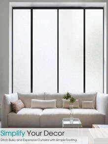 1PC Frosted Sunshade Anti-Privacy Window Film, UV Protection, Electrostatic Adsorption, Suitable For Bathroom, Living Room, Home, Office Door Decoration Frosted Gifts Birthday Graduation