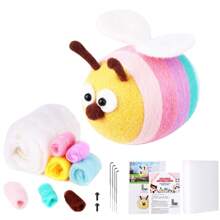 Kit di feltro in lana per principianti di feltro a spillo per realizzare bambole a forma di ape, include tappetino in schiuma e aghi da feltro, artigianato decorativo per la casa, regalo di compleanno per ragazzi e ragazze