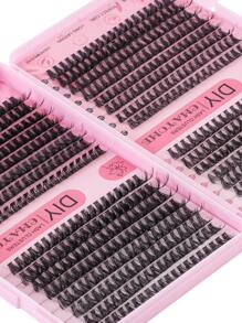 640/160PCS D Curl 8/10/12/14/16/18mm High Capacity False Lashes Book For Beginner, 30D 40D 50D 60D Mixed Style DIY At Home Lightweight And Soft Natural Look Reusable Wispy Lashes Extensions Suitable For Starter, Daily Wear, Party, Music Festival, Cosplay Eye Makeup Beauty