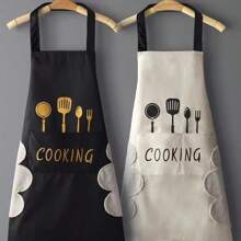 1 pièce Tablier vert, tablier de cuisine imperméable et résistant à l'huile, tablier de cuisine à essuyer-main avec poche pour téléphone