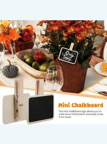 10/20 mini porte-notes ardoise, pince en bois ardoise, panneau de message ardoise, porte-logo et étiquette, porte-photo frais et simple de style bande dessinée