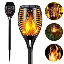 78cm 1 LAMPADA SOLARE 96 LED TORCIA FIAMMA EFFETTO FUOCO 350lm, Lampade da proiezione per paesaggio, luci solari per giardino esterno, torce solari, torce da giardino con effetto fiamma realistico, IP65 impermeabile, adatte per esterni, cortili, giardini, illuminazione del prato, luci LED calde fiamme tremolanti impermeabili luci torcia solare ornamenti da giardino illuminazione del paesaggio accensione/spegnimento automatico per vialetto cortile patio decorazione.