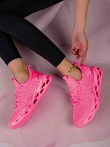 Women's Blade Sneakers, Fabric Lightweight Sneakers, Front Lace Comfortable Mesh Casual Running Shoes