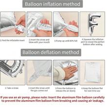 16 英寸银色/金色字母和数字气球铝箔氦气银色/金色字母派对气球字母和数字气球铝箔适用于生日婚礼周年派对装饰 - 銀色 - 查看 11