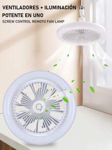 Ventilador de techo de anillo LED,Ventilador de Techo con Control Remoto de Luces,3 Velocidades,Con Función de Temporizador,para Cocina/Baño/Dormitorio - Blanco - Ver 4