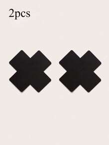 2/10pcs/Set Women Sexy Disposable Cross Nipple Covers Breast Pasties, Ultra-Thin Breathable Invisible Nipple Stickers, Rave - Black - View 12