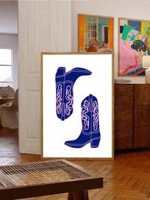 1PC Party Poster, Canvas Print Poster, 70s Vintage Wall Art Poster, Wall Art, Chic Magazine Cover Poster, Stylish Wall Art, Vintage Bar Art, Living Room Bedroom Office Home Decoration, No Frame - Blue - View 3