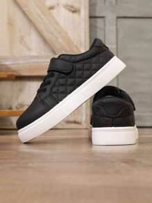 儿童休闲拼布校园钩环运动鞋，时尚百搭